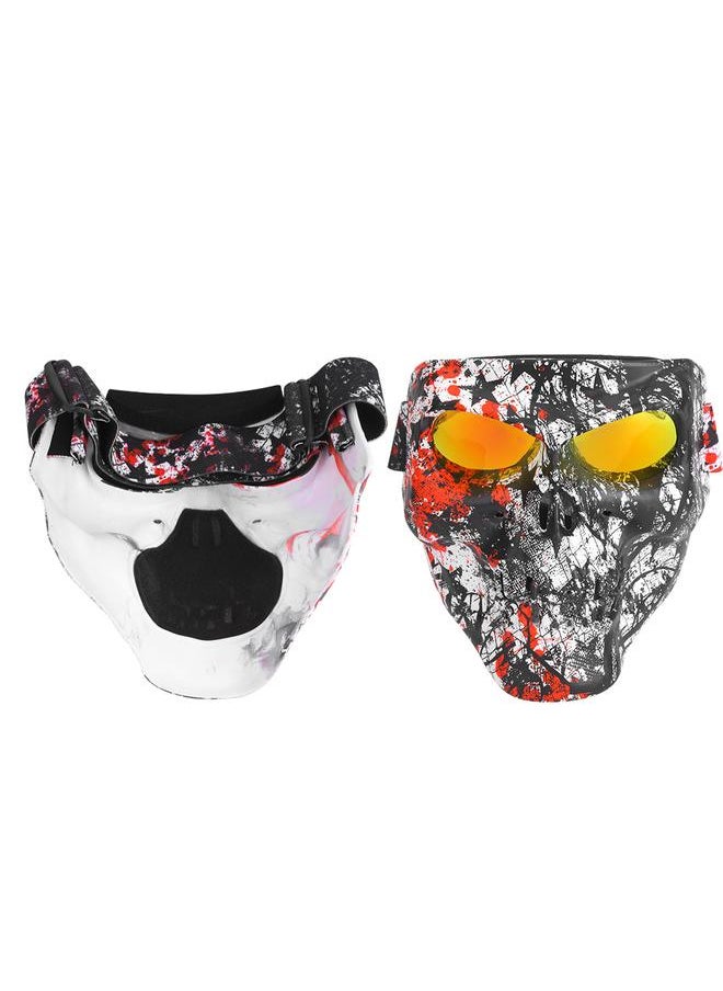 Thoraya - Outdoor Sport Skiing Face Mask Dustproof Windproof Protection Helmet Goggles for Motorcycle Cycling EquipmentRed Black - Image 1