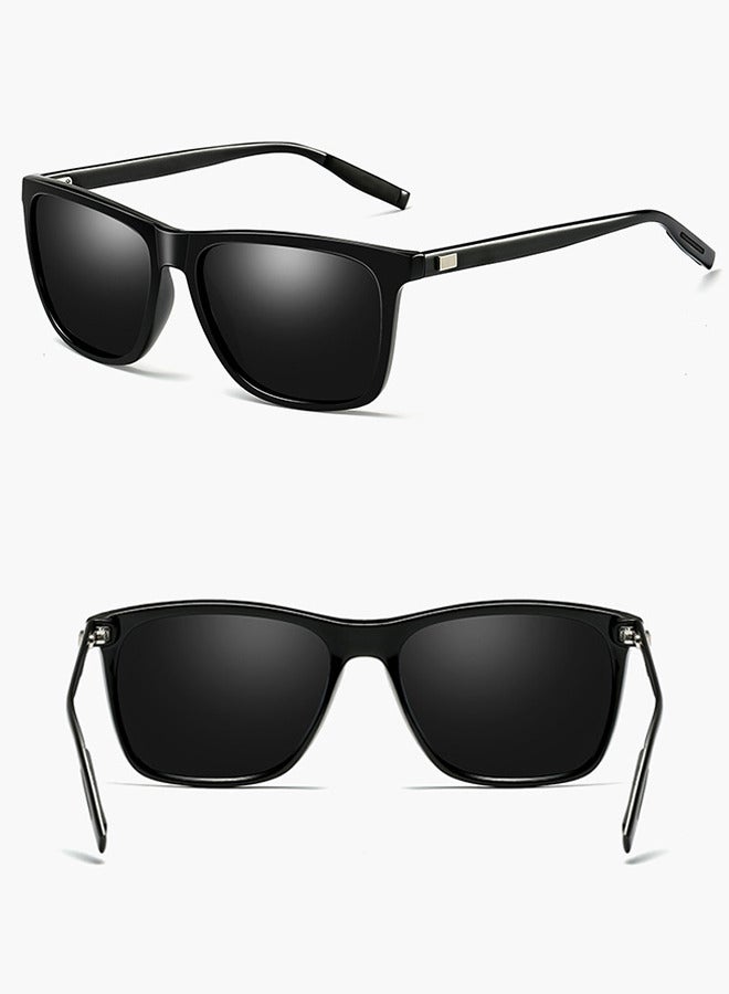 Generic Square Sunglasses Unisex Vintage Retro or Men Women Fashion Rectangle Sun Glasses with Glasses Case（Black）  - Image 5