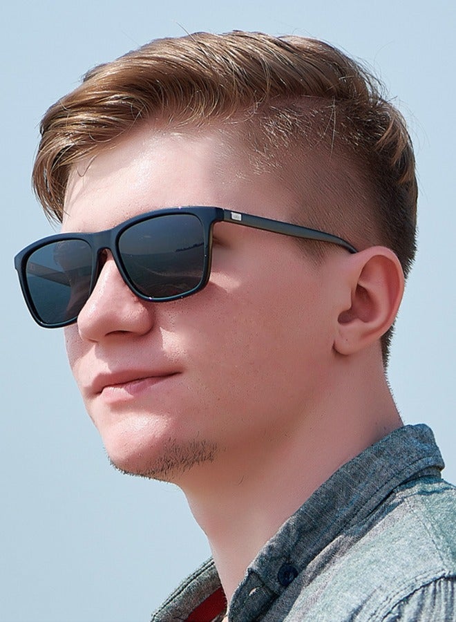 Generic Square Sunglasses Unisex Vintage Retro or Men Women Fashion Rectangle Sun Glasses with Glasses Case（Black）  - Image 2