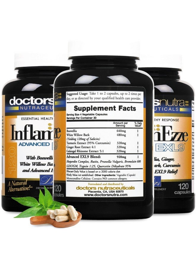 Doctors Nutra Nutraceuticals InflamEzze - Turmeric, Curcumin, Ginger Supplement - Gluten-Free (120 Count) - Image 3