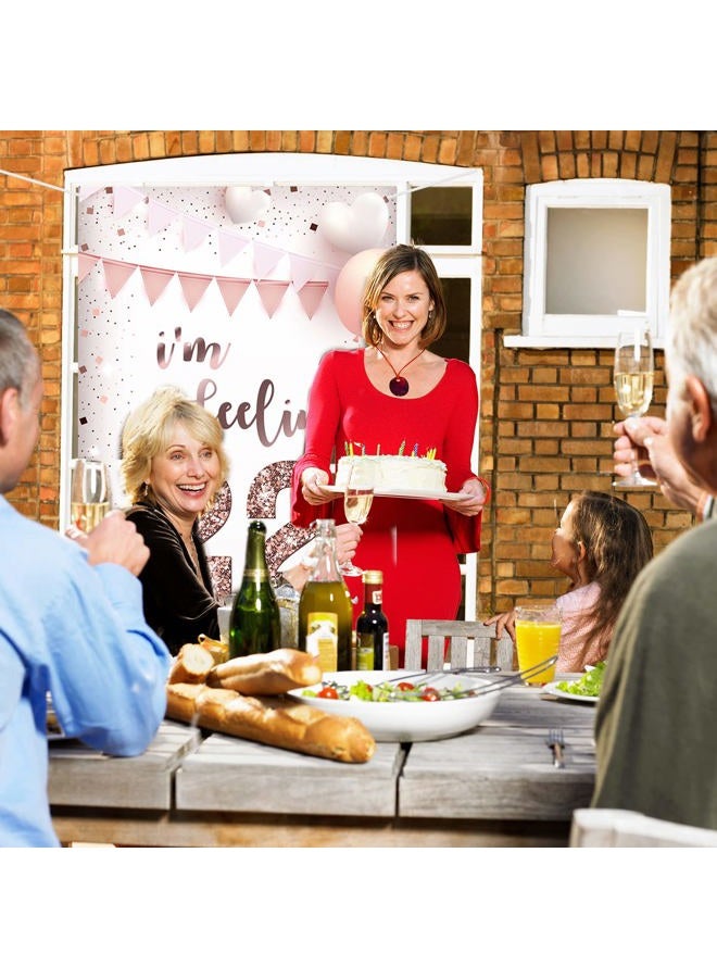 INNORU I'm Feeling 22 Door Banner Decor, Girls 22nd Birthday Party Decor, Happy 22nd Birthday Anniversary Party Photo Booth Backdrop Background Supplies - Image 5