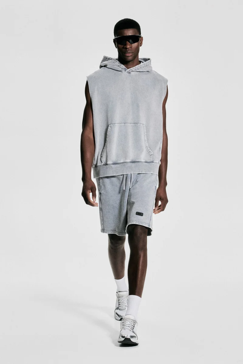 H&M Loose Fit Sleeveless sports hoodie