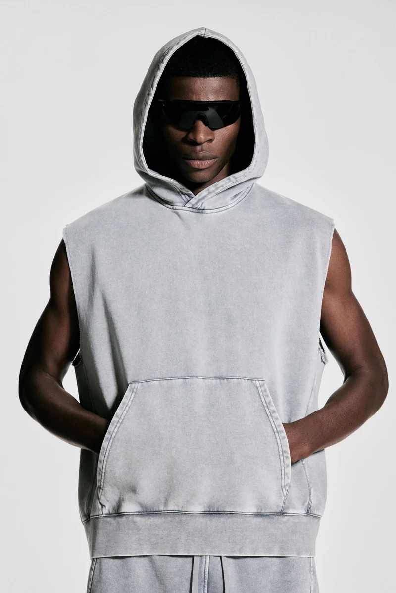 H&M Loose Fit Sleeveless sports hoodie