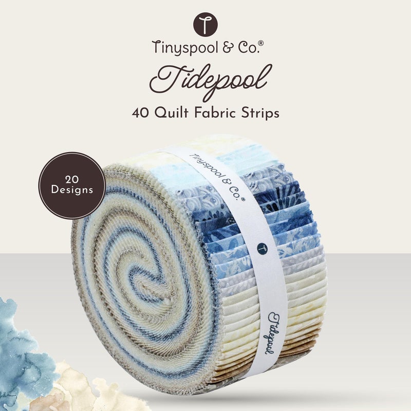 Tinyspool & Co. شرائط قماش جلي رول من Tinyspool & Co. للتطريز، الحرف اليدوية، والخياطة، مجموعة متنوعة من 40 شريط، قطن ناعم للبطانيات، السجاد، التنجيد، ديكور المنزل، وصنع الحقائب، تيدبول - Image 2