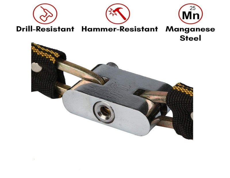 ROLLYWARE World's Toughest Chain Lock Helmet Lock - Bike with MUL-T-Lock Technology 3 Keys Anti-Theft Bike Scooty Lock Device for Cycle - Luggage,Home Lock ("Color May Very from Product") - Image 5