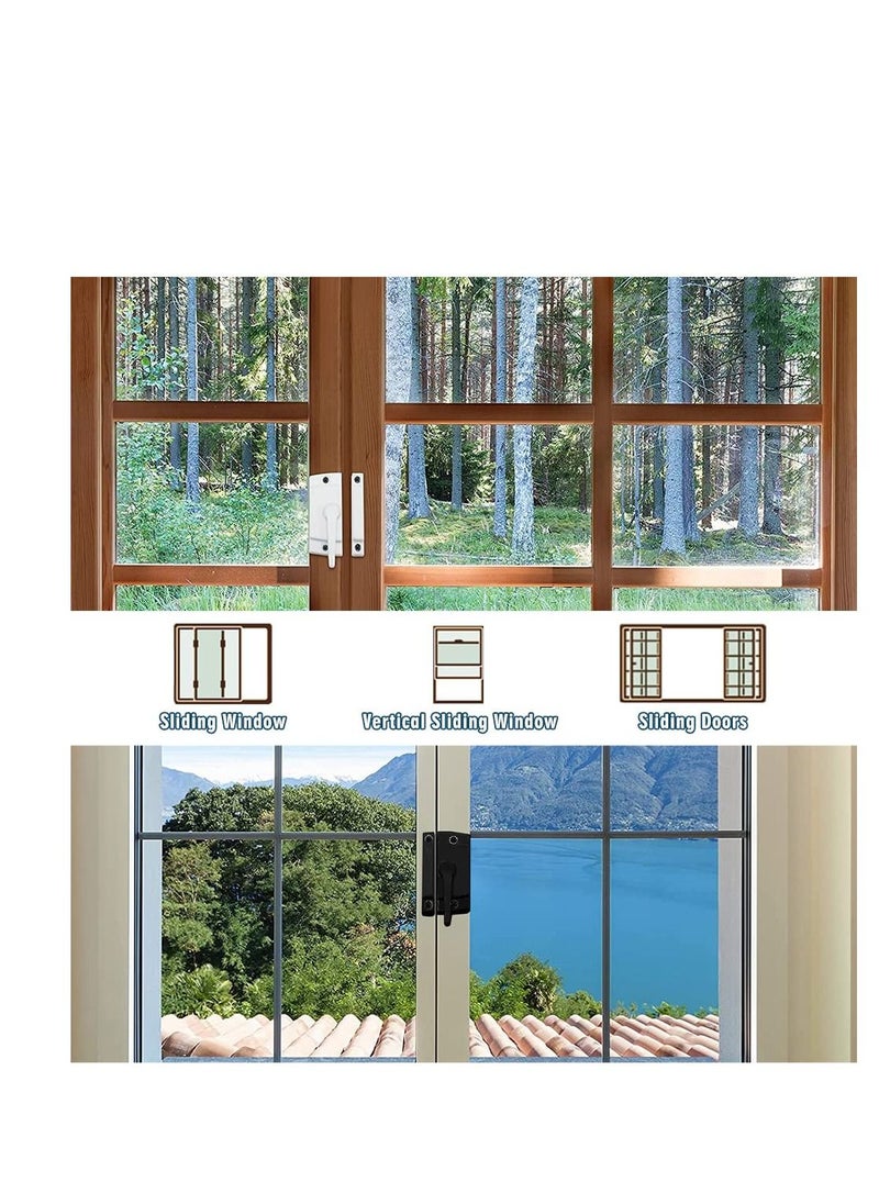 KASTWAVE - Sliding Window Sash Locks, KASTWAVE White 2 Pack Cam Sash Locks for Double Hung Window Latch Lock Security Vinyl Window Sash Lock and Keeper Replacement Vertical and Horizontal Sliding Windows - Image 1