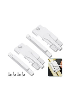Sliding Window Sash Locks, KASTWAVE White 2 Pack Cam Sash Locks for Double Hung Window Latch Lock Security Vinyl Window Sash Lock and Keeper Replacement Vertical and Horizontal Sliding Windows