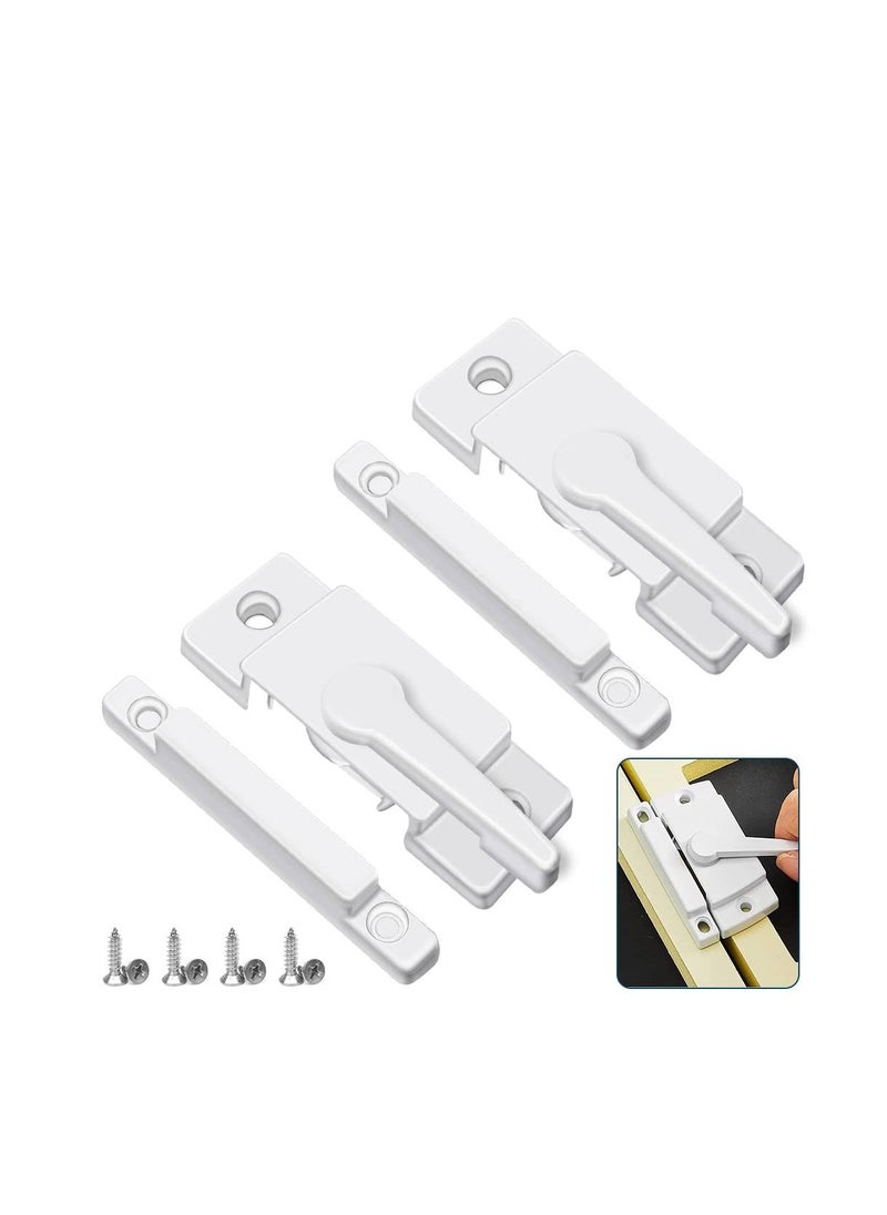 KASTWAVE - Sliding Window Sash Locks, KASTWAVE White 2 Pack Cam Sash Locks for Double Hung Window Latch Lock Security Vinyl Window Sash Lock and Keeper Replacement Vertical and Horizontal Sliding Windows - Image 1