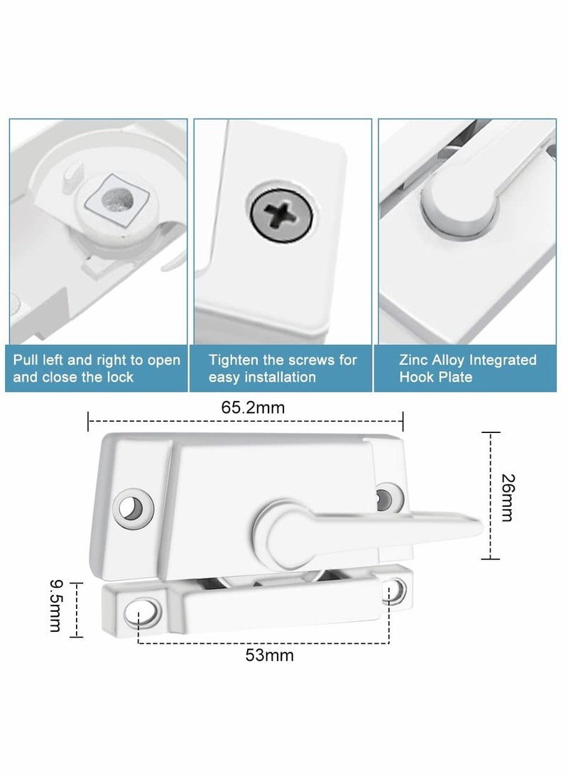 KASTWAVE - Sliding Window Sash Locks, KASTWAVE White 2 Pack Cam Sash Locks for Double Hung Window Latch Lock Security Vinyl Window Sash Lock and Keeper Replacement Vertical and Horizontal Sliding Windows - Image 1