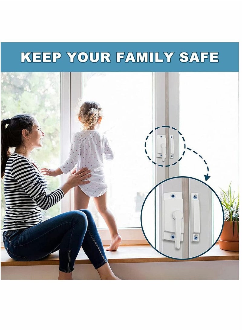 KASTWAVE - Sliding Window Sash Locks, KASTWAVE White 2 Pack Cam Sash Locks for Double Hung Window Latch Lock Security Vinyl Window Sash Lock and Keeper Replacement Vertical and Horizontal Sliding Windows - Image 1