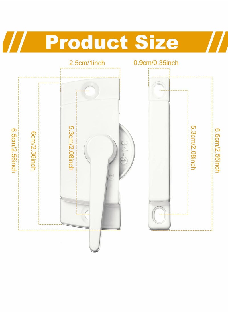KASTWAVE - Sliding Window Sash Locks, KASTWAVE White 2 Pack Cam Sash Locks for Double Hung Window Latch Lock Security Vinyl Window Sash Lock and Keeper Replacement Vertical and Horizontal Sliding Windows - Image 1