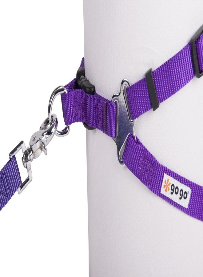 GOGO Pet Products Comfy Nylon 3/4-Inch Adjustable Easy Pet Harness, Medium, Purple - Image 4