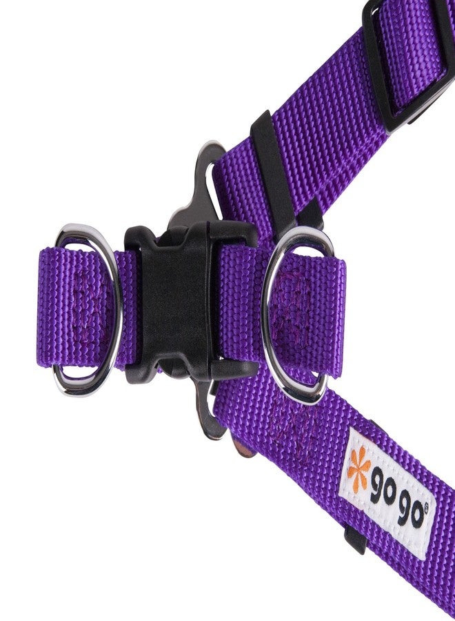 GOGO Pet Products Comfy Nylon 3/4-Inch Adjustable Easy Pet Harness, Medium, Purple - Image 3