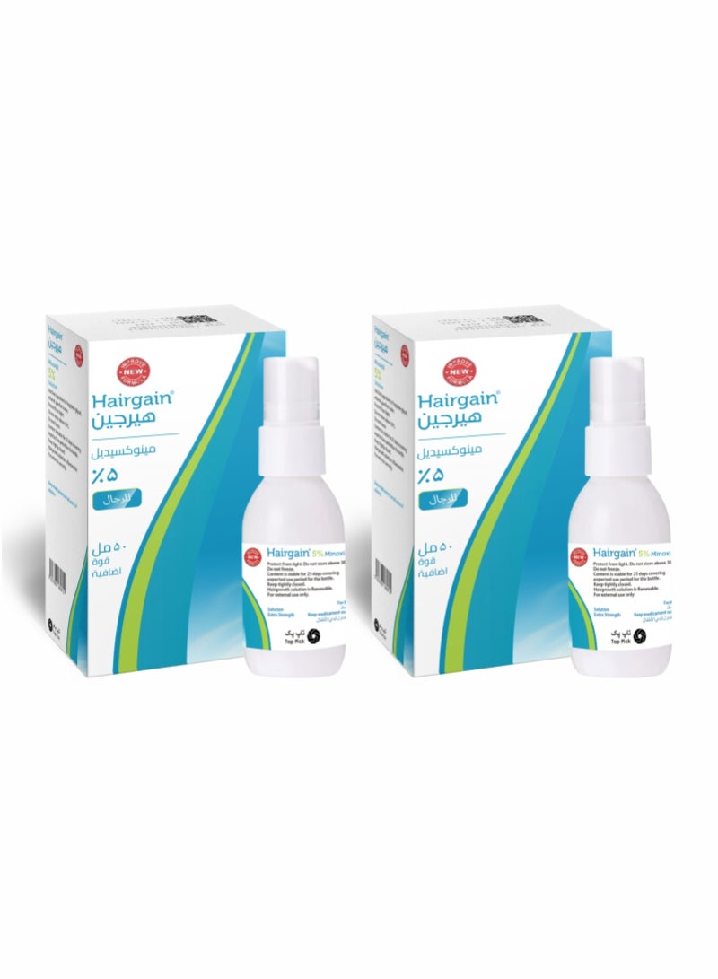 Top Pick Hairgain Minoxidil 5% Hair Serum (50ml) for Enhanced Scalp Absorption 2 Months Supply (2 Bottles x 50ml)