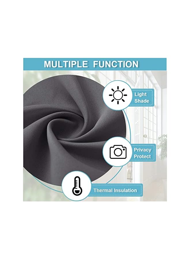 The Bros ستارة باب معتمة - ستائر نافذة باب ترينشيا المعزولة حرارياً للخصوصية لباب الفناء الفرنسي وباب المدخل وستارة ضوء جانبي قابلة للتثبيت، 1 لوح (66 * 244 سم، رمادي) - Image 5