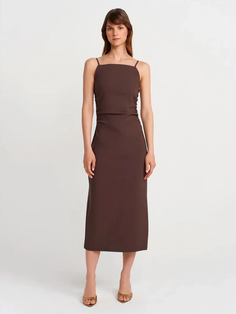 ديلفين DILVIN Sleeveless Bodycon Midi Dress
