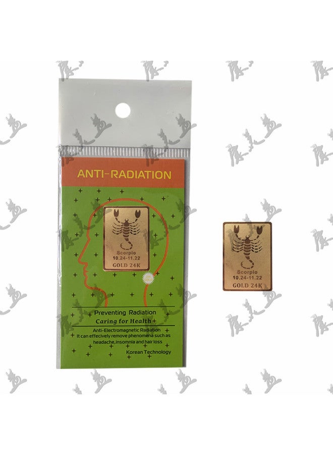 Export Quality 24k Square Radiation Mobile Phone Stickers Negative Ion Energy Mobile Phone Stickers Constellation Stickers English Version-Color:Sagittarius - Image 4