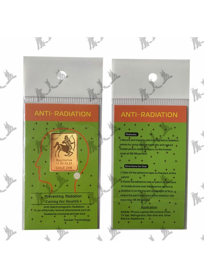 Export Quality 24k Square Radiation Mobile Phone Stickers Negative Ion Energy Mobile Phone Stickers Constellation Stickers English Version-Color:Sagittarius - Image 1