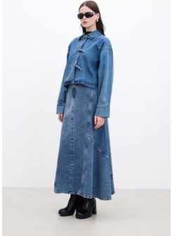 Manuka Flounce Denim Skirt Blue  - Image 2