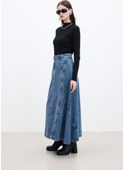 Manuka Flounce Denim Skirt Blue  - Image 4