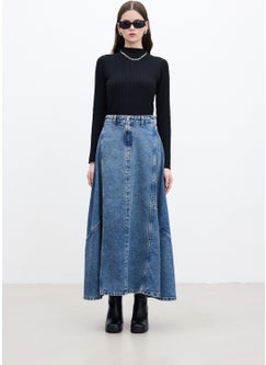 Manuka Flounce Denim Skirt Blue  - Image 3