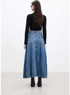 Manuka Flounce Denim Skirt Blue  - Image 5