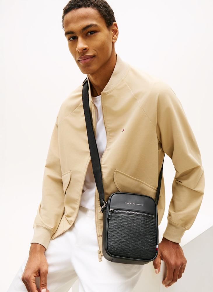 TOMMY HILFIGER Woven Panel Crossbody Reporter Bag - Image 5