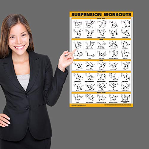 Palace Learning 18 Pack - Exercise Poster Set: Dumbbell, Suspension, Kettlebell, Resistance Bands, Stretching, Bodyweight, Barbell, Battle Rope, Yoga, Exercise Ball, Muscular and More (LAMINATED, 18" x 24") - Image 4