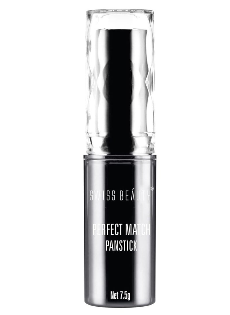 Swiss Beauty - Swiss Beauty Perfect Match Panstick Foundation Lightweight Full Coverage Foundation With Natural And Dewy Finish For Face Makeup  Easy To Apply With Hand Stick Applicator Shade 01  7.5Gm - Image 1