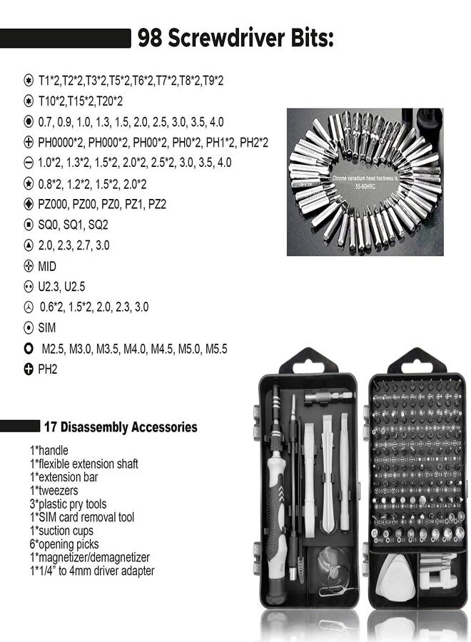 Dhrumino 115-in-1 Professional Precision Screwdriver Tool Kit Set – Multipurpose Repair Set for Mobile, Laptop, Computer, Electronics & Home Use - Image 5