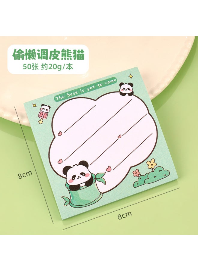 HELPS Cartoon Panda Note Pad Student Style Cute Animal Non-adhesive Office Message Note Label Paper - Image 1