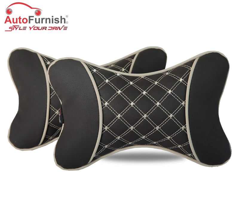 Autofurnish 7D Premium Car Pillow Neck Rest Hecta6840 Set of Two Coffee - Image 2