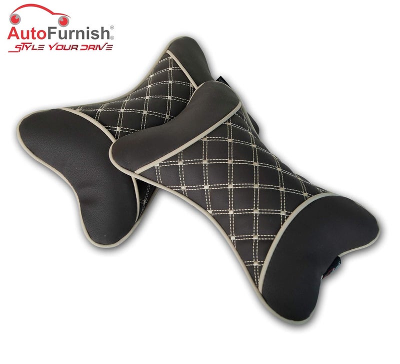 Autofurnish 7D Premium Car Pillow Neck Rest Hecta6840 Set of Two Coffee - Image 4