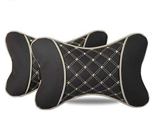 Autofurnish 7D Premium Car Pillow Neck Rest Hecta6840 Set of Two Coffee - Image 1