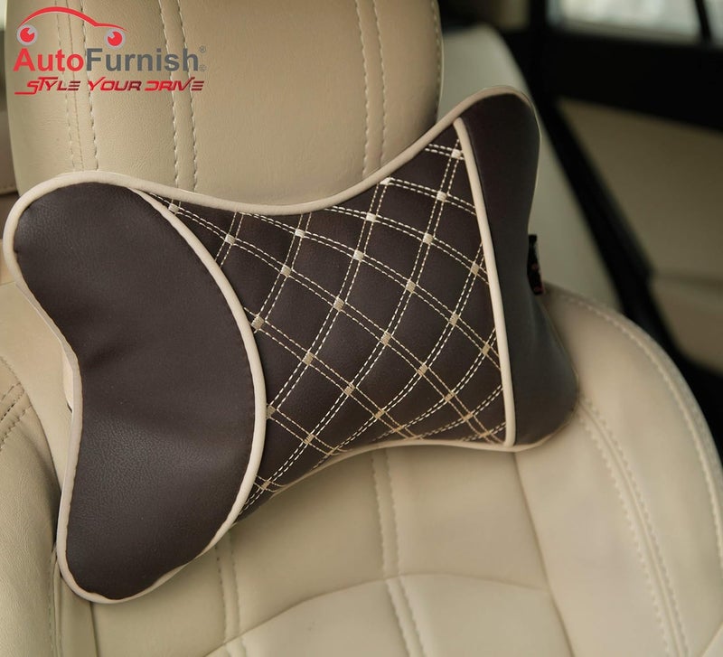 Autofurnish 7D Premium Car Pillow Neck Rest Hecta6840 Set of Two Coffee - Image 5