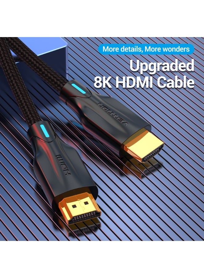 VENTION Cotton Braided 8K HDMI Cable 3M Black Model # AAUBI - Image 3