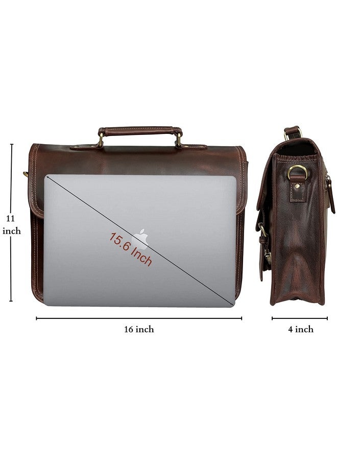 Rustic Town RUSTIC TOWN Leather Messenger Bag for Men - Full Grain Leather Briefcase Laptop Satchel Office Crossbody Travel Bag (16 Inch, Mulberry)  - Image 1