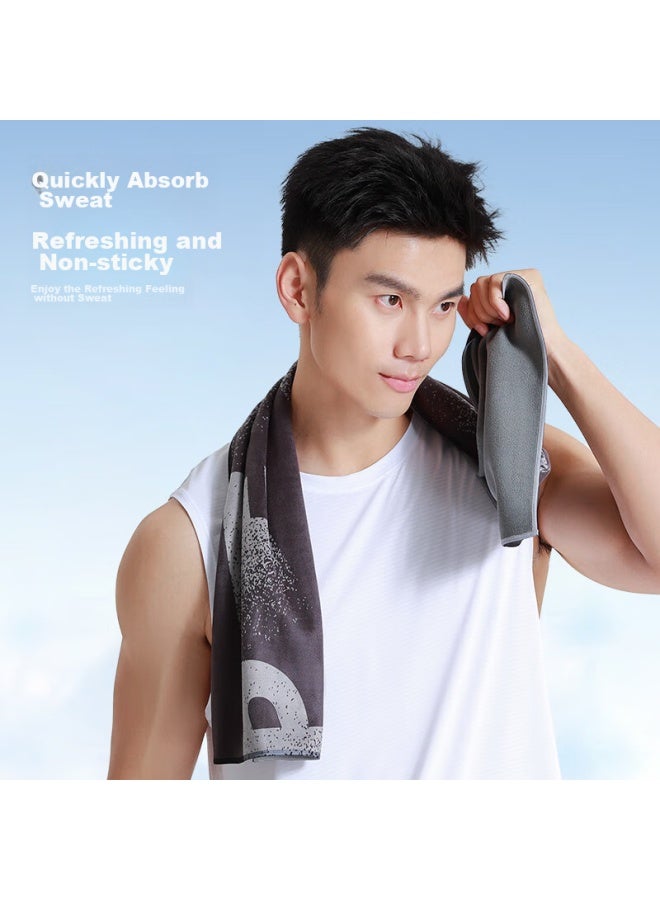 PEAK Peak Sports Towel, Sweat-absorbing, For Swimming, Fitness, Badminton, Heat Relief, Water-absorbing, For Face Washing And Bathing, Yhz4676, Black  - Image 3