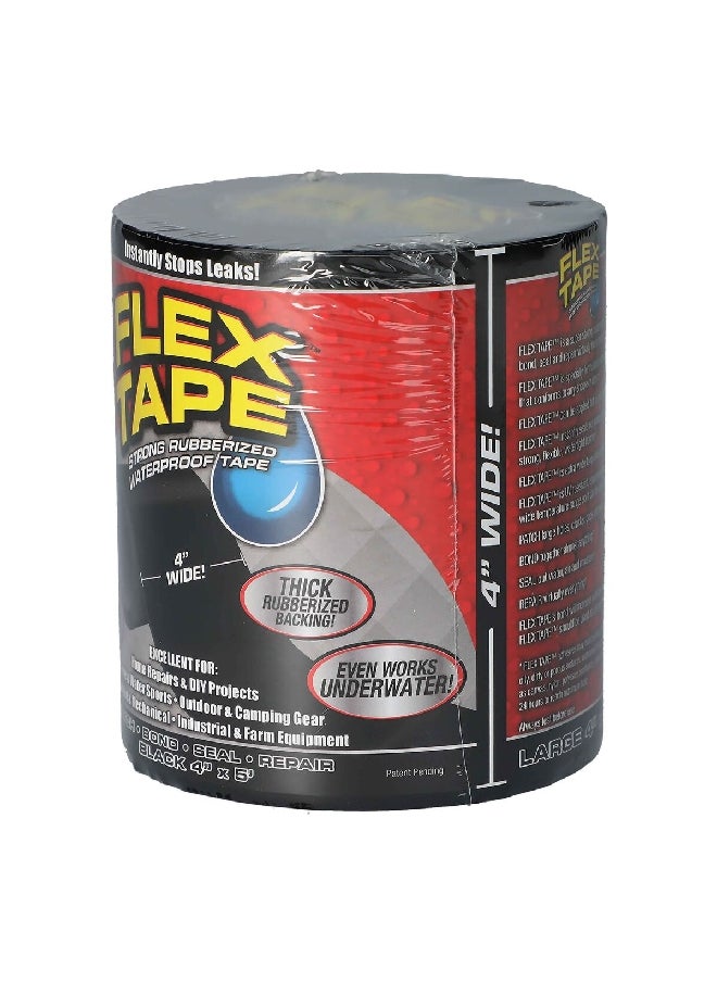 Flex Seal - Strong UV-Resistant Watertight Rubberized Waterproof Flex Tape Black 4 x 60 Inch TFSBLKR0405 - Image 1