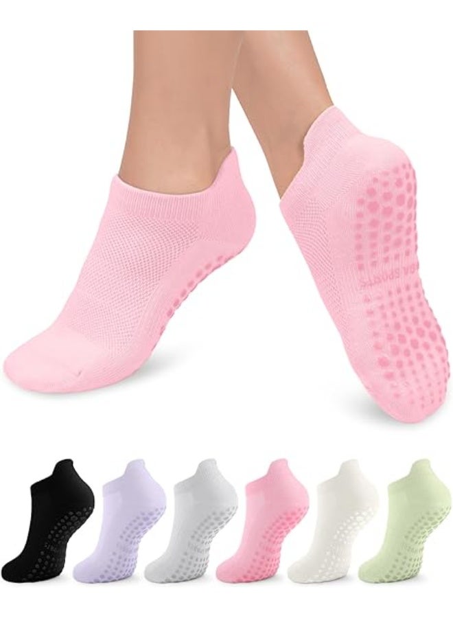 6 pairs of women's Pilates socks - anti-slip and grip socks, suitable for yoga, dance, and barefoot training - Image 1