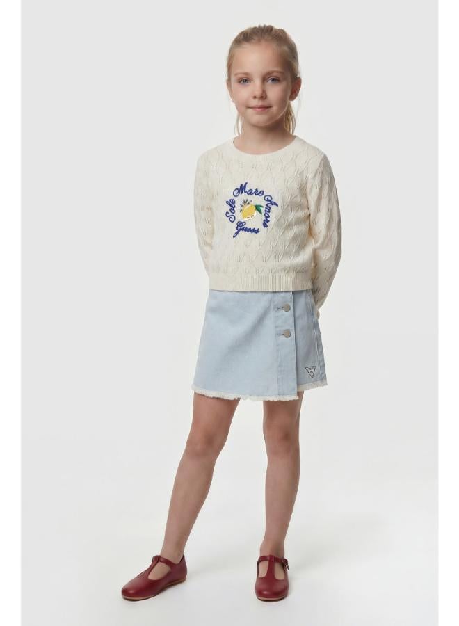 GUESS Youth Denim Mini Skort - Image 4