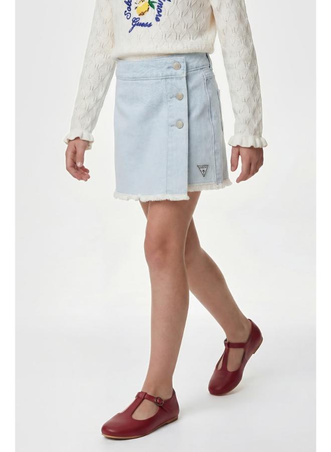 GUESS Youth Denim Mini Skort - Image 3