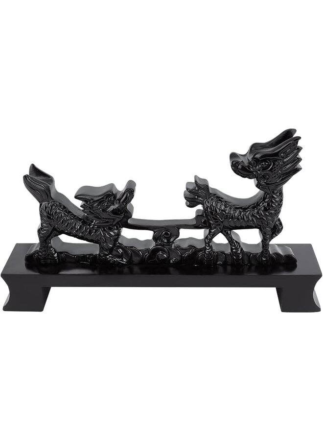 LAMAY Wooden Sword Rack, Black Chinese Dragon Shaped Sword Holder Crusader Samurai Sword Display Stand Knife Hanger Support Stand, for Katana Wakizashi Ninja Samurai Sword - Image 1