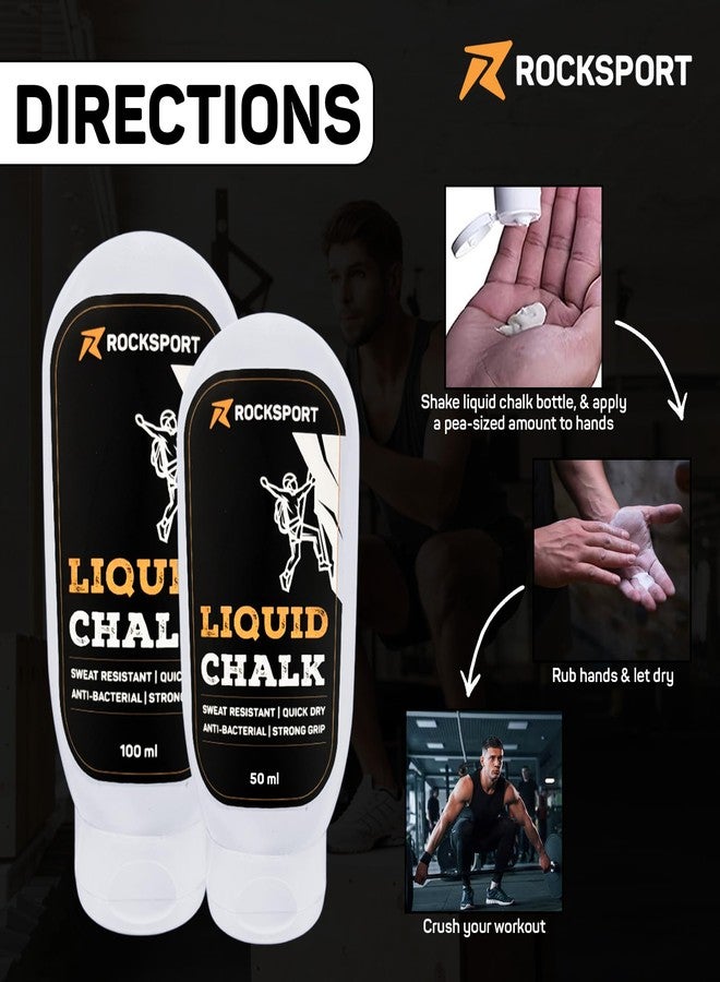 Rocksport Liquid Chalk for Gym, Weightlifting & Climbing - Quick Drying Lifting Chalk | Gym Powder for Grip | Non-Messy Chalk for Gym, Fitness, Crossfit & Calisthenics | 100 ml, Pack of 2 - Image 5