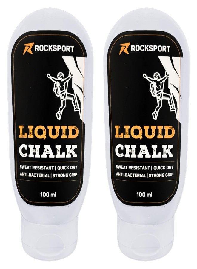 Rocksport Liquid Chalk for Gym, Weightlifting & Climbing - Quick Drying Lifting Chalk | Gym Powder for Grip | Non-Messy Chalk for Gym, Fitness, Crossfit & Calisthenics | 100 ml, Pack of 2 - Image 1