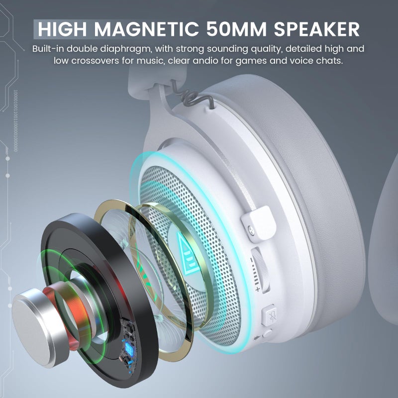 EKSA USB Gaming Headset for PC, Computer Headphones with Detachable Noise Cancelling Microphone, 7.1 Surround Sound, 50MM Driver, Wired Headset with Mic for PS4/PS5, Xbox One, Laptop, Work - Image 4