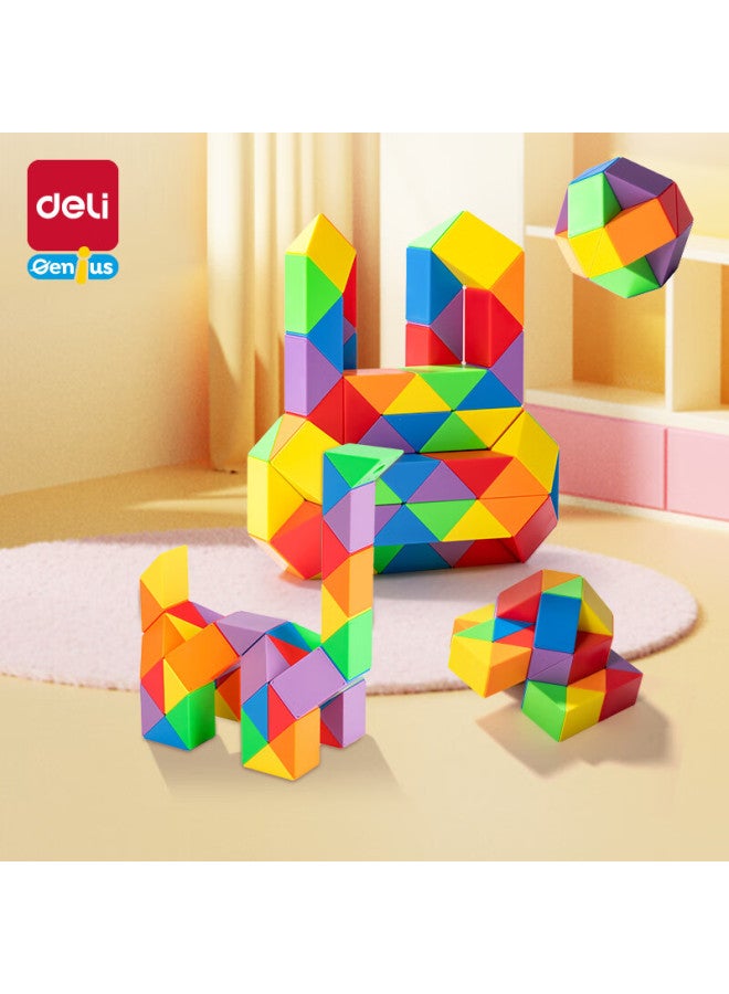 Deli Rainbow Magic Ruler, 48 Segments, Versatile Elastic Bend-resistant Children's Toy, Birthday Gift, Yp146-48 - Image 4