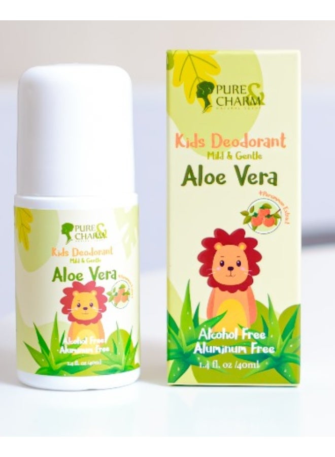 Pure&Charm Pure Charm Kids Deodorant Aloe Vera – Alcohol & Aluminum Free, Mild & Gentle Formula (40ml) - Image 1