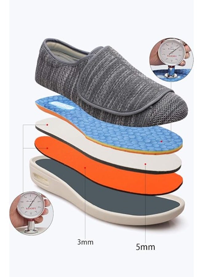 youyun  Unisex Diabetic Shoes for Casual Adjustable Walking Shoes Wide Shoes for Elderly Swollen Feet Non-Slip Air Cushion Bottom Fattening and Widening - Image 2