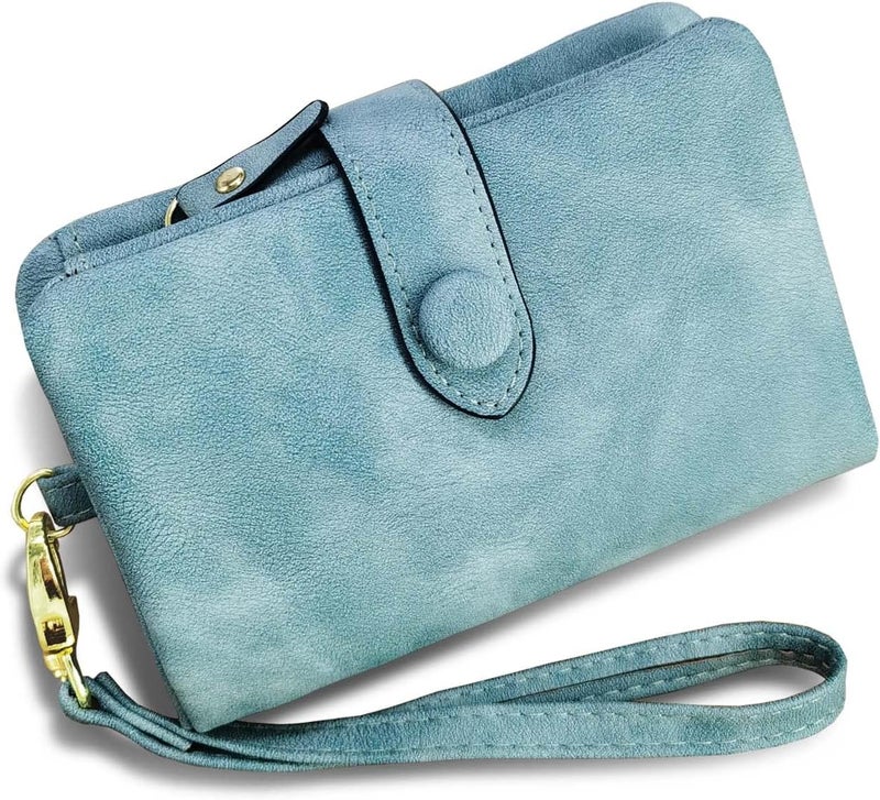 AOXONEL Women's Small Bifold Leather wallet Rfid blocking Ladies Wristlet with Card holder id window Coin Purse - Image 2
